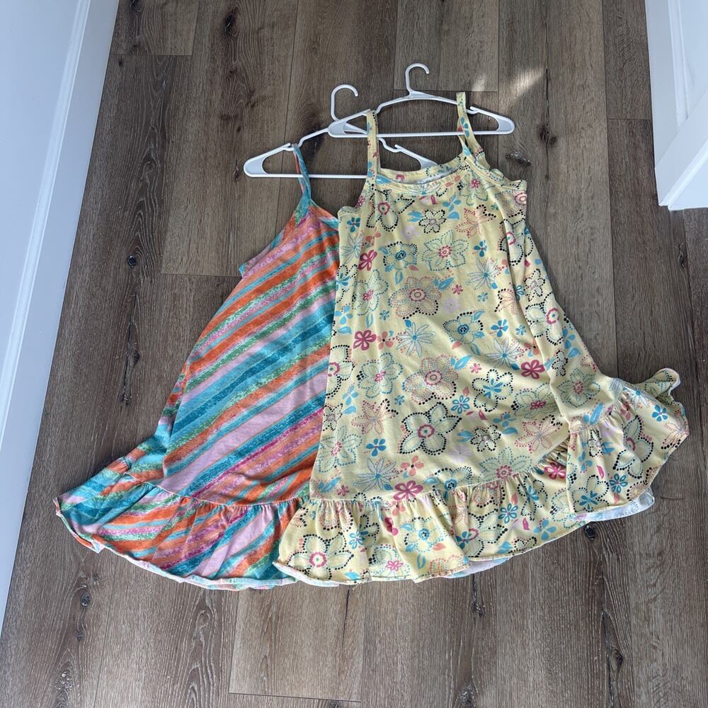 Dreams & Co. Plus Size M/L Sleep Dresses LOT OF 2 Floral Tank Lounge Night Gown
